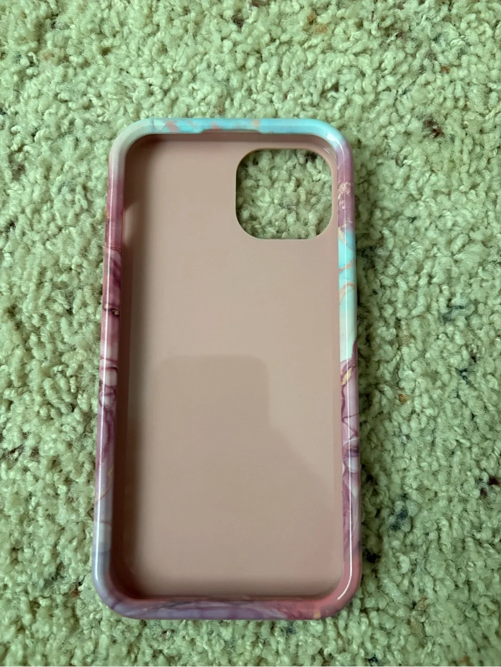 Marble Print iPhone 13 Case - Pink & Blue